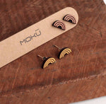 Mokū Rainbow Wood Stud Earrings