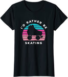 "I'd Rather Be Skating" t-shirt, black, M