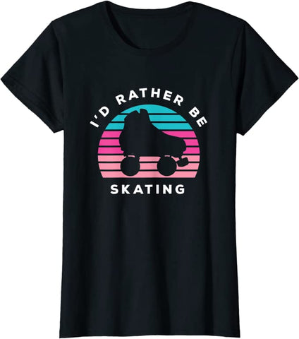 "I'd Rather Be Skating" t-shirt, black, M